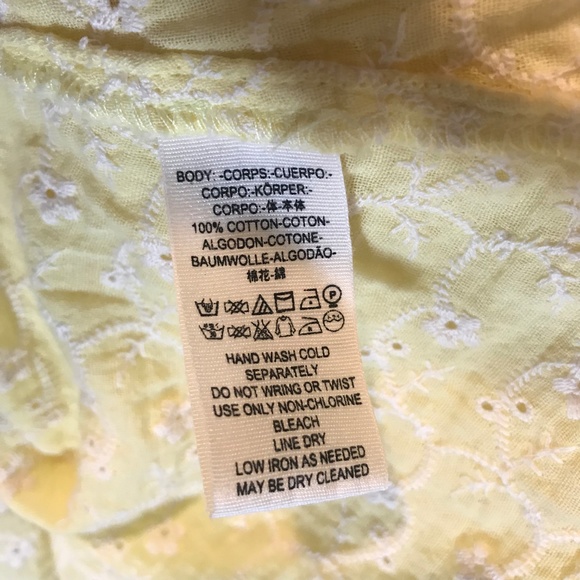 Free People Yellow Lace Button Down Top - Size Lg - Picture 4 of 6